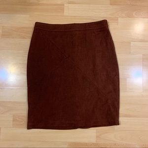 Faux suede maroon/brown skirt
